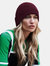 Engineered Knit Ribbed Beanie - Burgundy