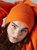 Engineered Knit Ribbed Beanie - Orange