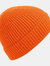 Engineered Knit Ribbed Beanie - Orange - Orange