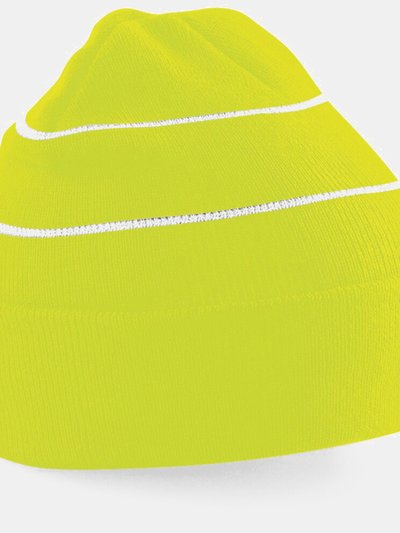 Beechfield Enhanced-viz Hi-Vis Knitted Winter Hat - Yellow/Fluorescent product