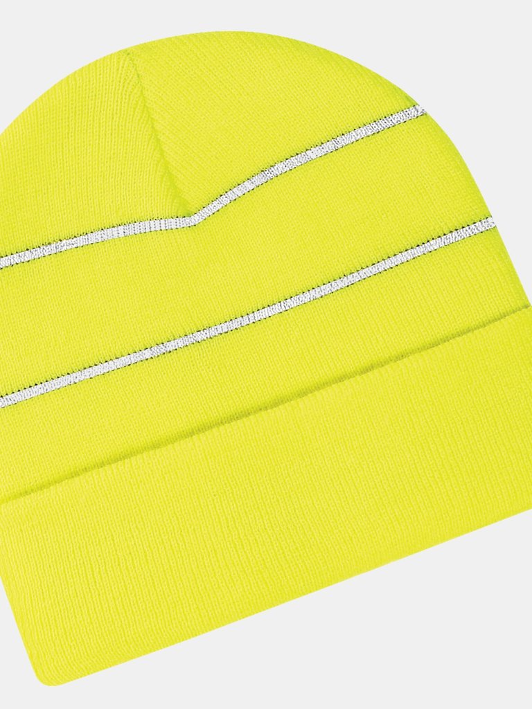 Enhanced-viz Hi-Vis Knitted Winter Hat - Yellow/Fluorescent