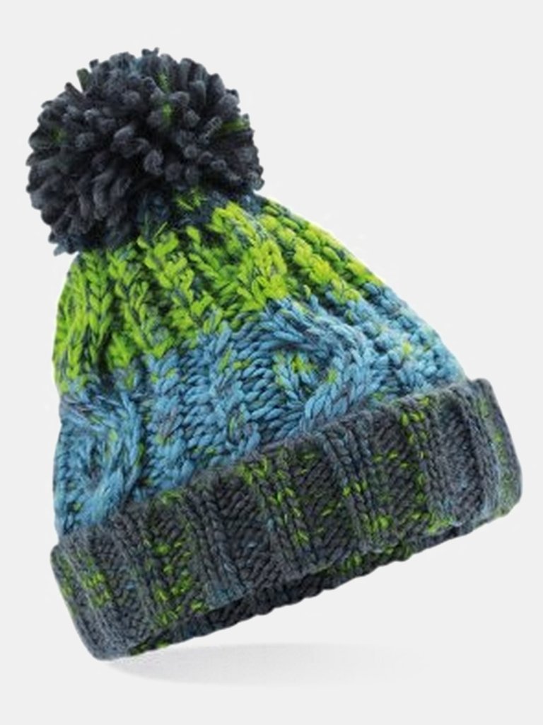 Junior Corkscrew Pom Pom Beanie - Electric Gray - Electric Gray