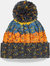 Junior Corkscrew Pom Pom Beanie - Retro Blues