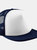 Junior Vintage Snapback Mesh Trucker Cap/Headwear - French Navy/White - French Navy/White