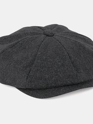 Melton Wool Baker Boy Cap - Charcoal Marl - Charcoal Marl