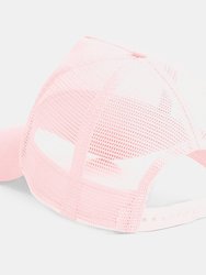 Mens Half Mesh Trucker Cap/Headwear - Pastel Pink/ Pastel Pink