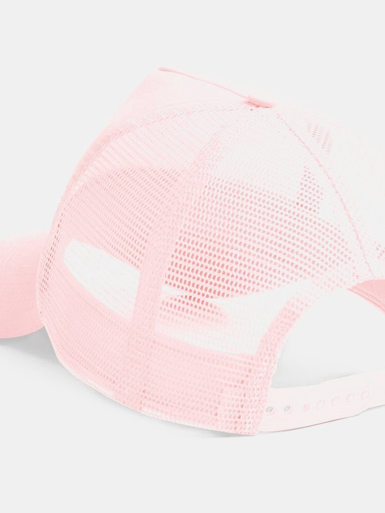 Mens Half Mesh Trucker Cap/Headwear - Pastel Pink/ Pastel Pink