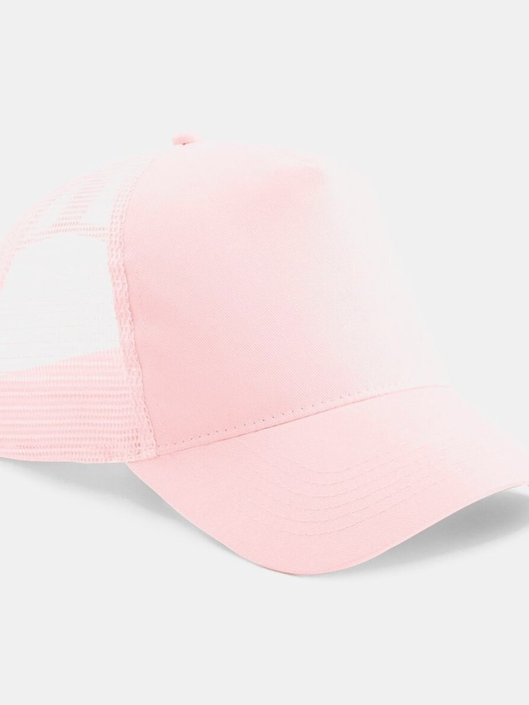 Mens Half Mesh Trucker Cap/Headwear - Pastel Pink/ Pastel Pink - Pastel Pink/ Pastel Pink