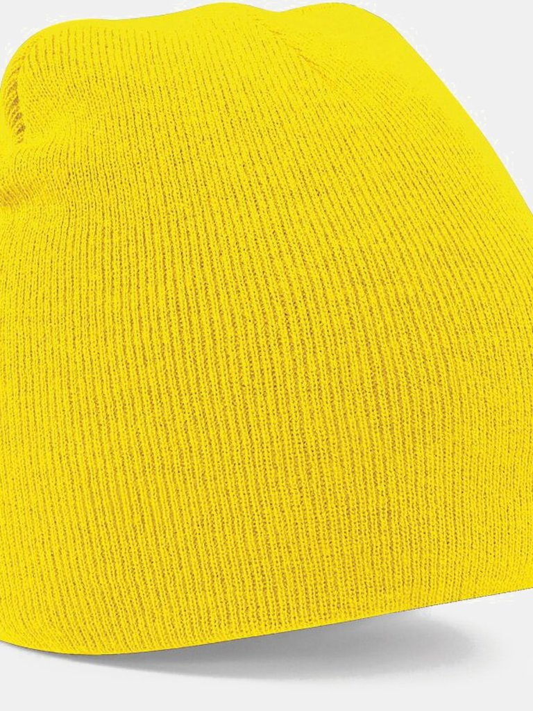 Plain Basic Knitted Winter Beanie Hat - Yellow