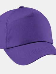 Plain Unisex Junior Original 5 Panel Baseball Cap In Purple - Purple