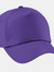 Plain Unisex Junior Original 5 Panel Baseball Cap In Purple - Purple