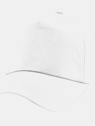 Plain Unisex Junior Original 5 Panel Baseball Cap - White