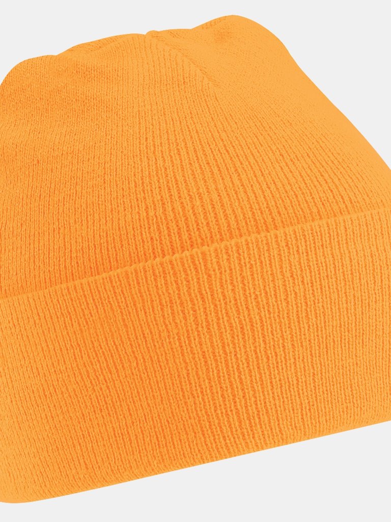Soft Feel Knitted Winter Hat - Fluorescent Orange - Fluorescent Orange