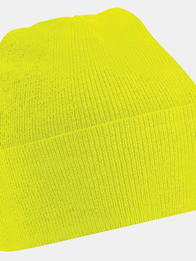 Soft Feel Knitted Winter Hat - Fluorescent Yellow - Fluorescent Yellow