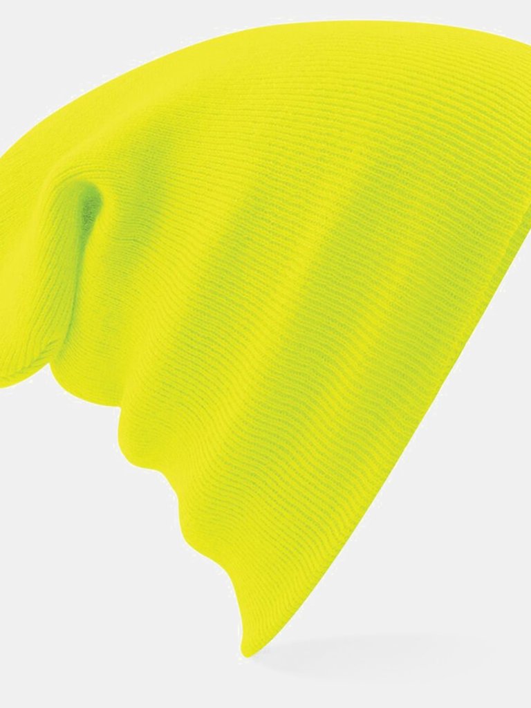 Soft Feel Knitted Winter Hat - Fluorescent Yellow