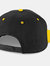 Unisex 5 Panel Contrast Snapback Cap - Black/ Yellow