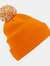 Unisex Adult Beanie - Orange/White - Orange/White