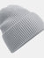 Unisex Adult Cuffed Oversized Beanie - Light Grey - Light Grey