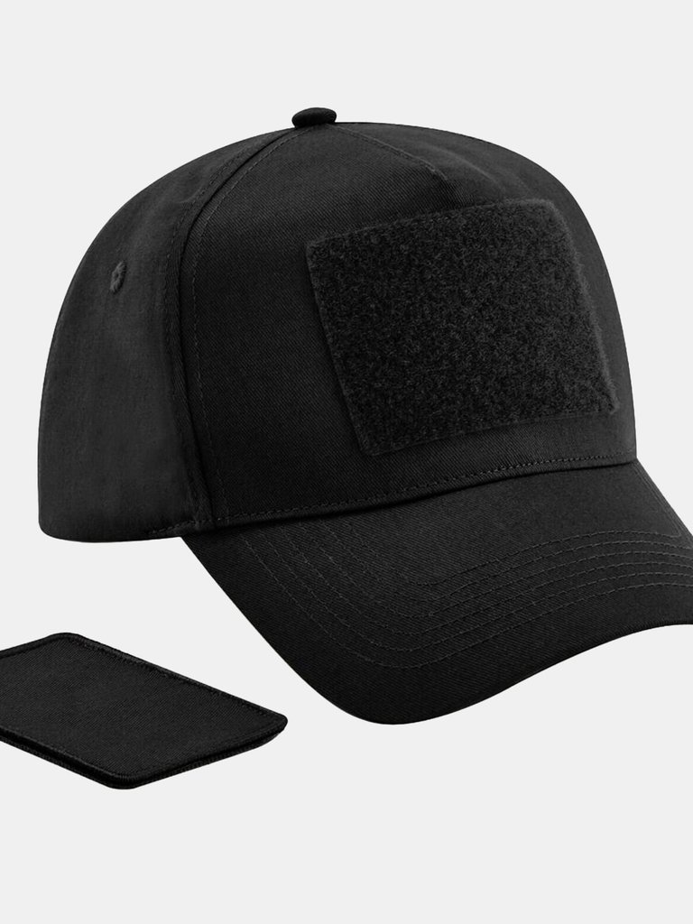 Unisex Adult Removable Patch Baseball Cap - Black