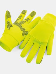 Unisex Adult Sports Tech Softshell Gloves - Fluorescent Yellow - Fluorescent Yellow
