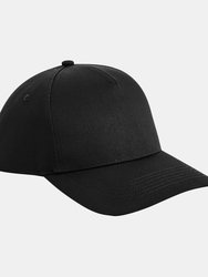 Unisex Adult Urbanwear 5 Panel Snapback Cap - Black - Black
