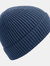 Unisex Engineered Knit Ribbed Beanie - Steel Blue - Steel Blue