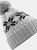 Unisex Fair Isle Snowstar Winter Beanie Hat - Light Gray/Black/Off White - Light Gray/Black/Off White