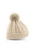 Unisex Heavyweight Cable Knit Snowstar Winter Beanie Hat (Oatmeal) - Oatmeal