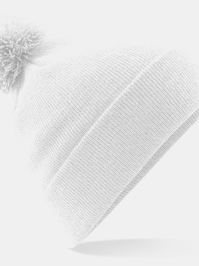 Beechfield Unisex Original Pom Pom Winter Beanie Hat - White product