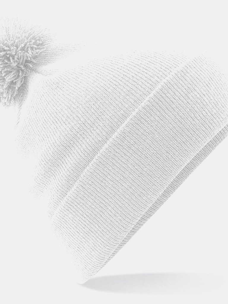 Unisex Original Pom Pom Winter Beanie Hat - White - White