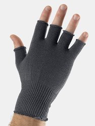 Unisex Plain Basic Fingerless Winter Gloves - Charcoal