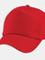 Unisex Plain Original 5 Panel Baseball Cap, Pack Of 2 - Classic Red