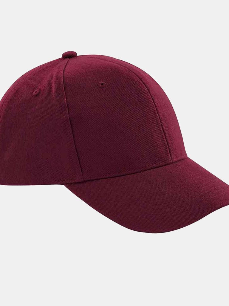 Unisex Pro-Style Heavy Brushed Cotton Baseball Cap / Headwear - Burgundy - Burgundy