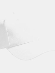 Unisex Pro-Style Heavy Brushed Cotton Baseball Cap / Headwear (Pack of 2) (White) - White