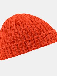 Unisex Retro Trawler Winter Beanie Hat - Fire Red - Fire Red