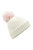 Unisex Shimmer Pom Pom Beanie - Off White/Pastel Pink - Off White/Pastel Pink