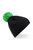 Unisex Slopeside Winter Beanie Bobble Hat - Black/ Kelly Green - Black/Kelly Green