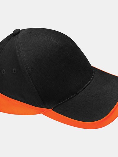 Beechfield Unisex Teamwear Competition Cap Baseball / Headwear - Black/Orange product