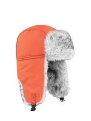 Unisex Thermal Winter Sherpa Trapper Hat - Orange - Orange