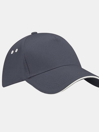 Beechfield Unisex Ultimate 5 Panel Contrast Baseball Cap With Sandwich Peak - Graphite/Oyster Grey product