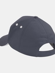 Unisex Ultimate 5 Panel Contrast Baseball Cap With Sandwich Peak (Pack of 2) - Graphite/Oyster Grey