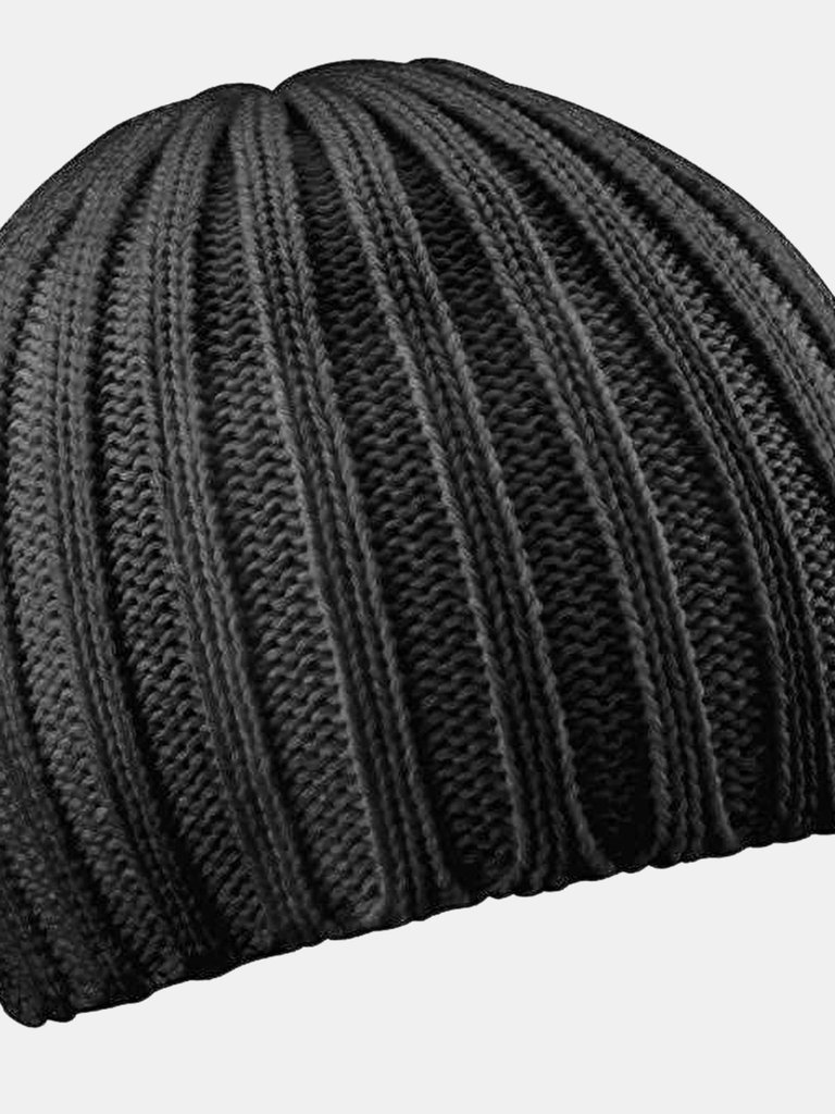 Unisex Winter Chunky Ribbed Beanie Hat - Charcoal