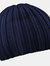 Unisex Winter Chunky Ribbed Beanie Hat - Oxford Navy