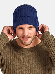 Unisex Winter Chunky Ribbed Beanie Hat - Oxford Navy