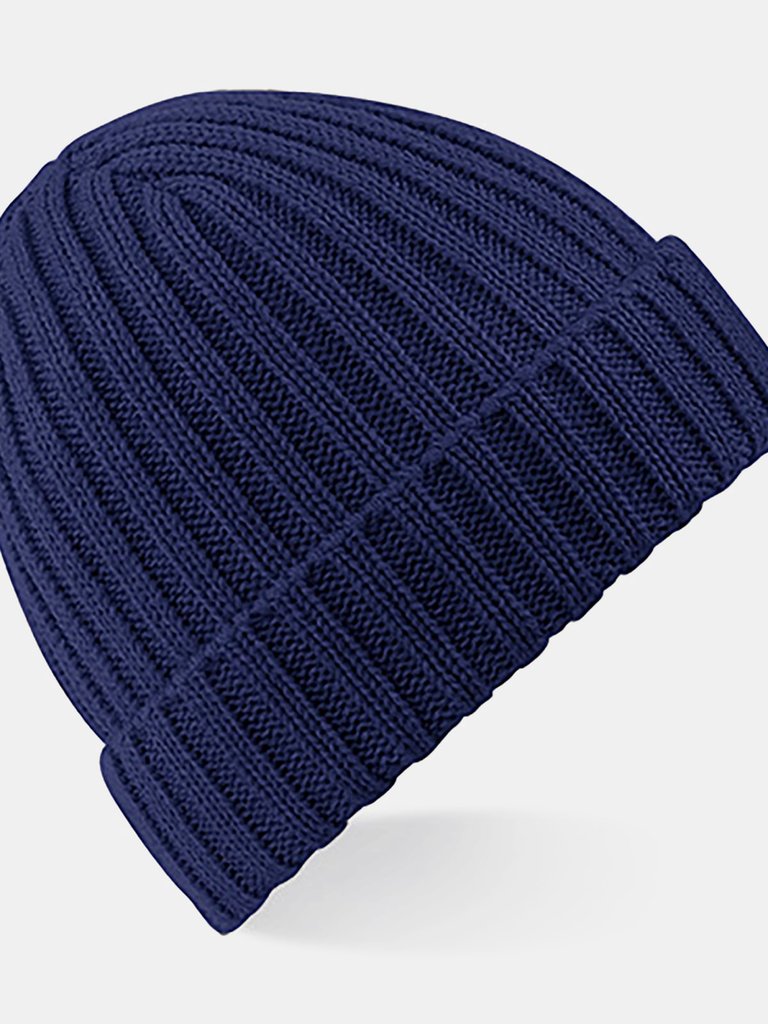 Unisex Winter Chunky Ribbed Beanie Hat - Oxford Navy - Oxford Navy