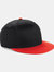 Youth Unisex Retro Snapback Cap - Black/ Bright Red - Black/ Bright Red