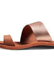 Finch Leather Toe Ring Sandal In Rose Gold/tan