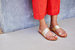 Finch Leather Toe Ring Sandal - Platinum/Honey