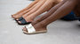 Gallito Leather Slide Sandal - Platinum