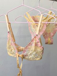 Floral Lace Triangle Bra Sherbert